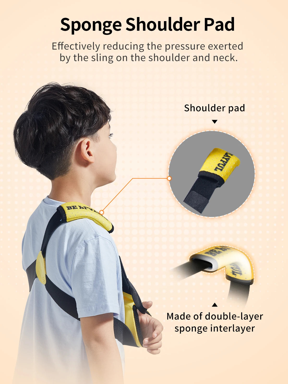 Cabestrillo para brazo VELPEAU para niños, soporte de codo ajustable para fijar el antebrazo y la mano rota.