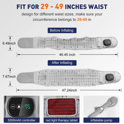 Cinturón calefactor inflable con masajeador de cintura .